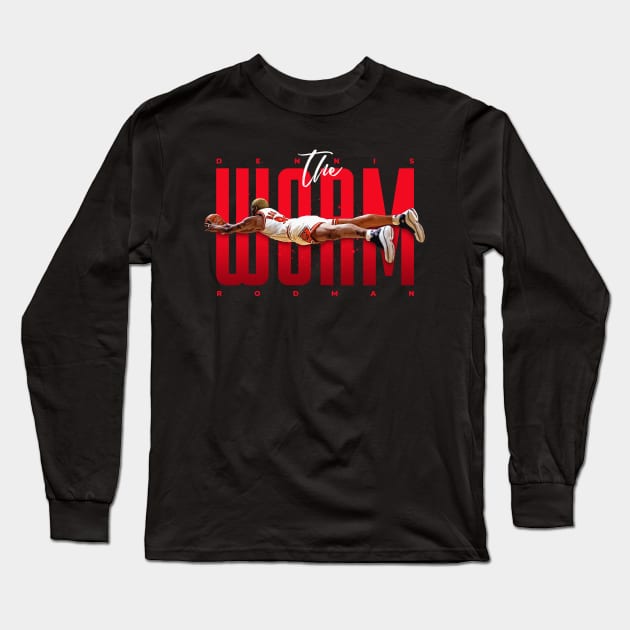 Dennis The Worm Rodman Long Sleeve T-Shirt by Juantamad